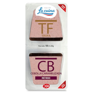 Paté dúo trufa y cebolla La Cuina 2 x 50 g-0 Paté dúo trufa y cebolla La Cuina 2 x 50 g-0