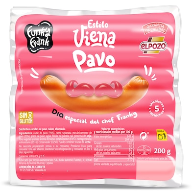 Salchichas viena de pavo Dia Funky Frank 3 x 200 g-0