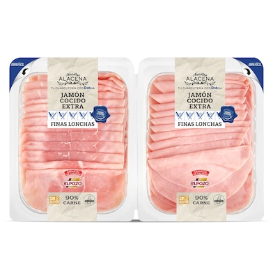 Jamón cocido 90% Dia Nuestra Alacena 2 x 225 g-0