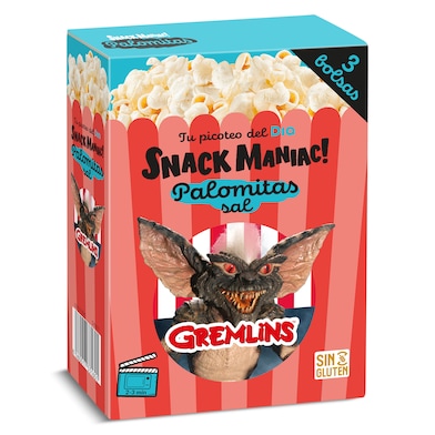 Palomitas con sal para microondas Gremlins Dia Snack Maniac 270 g-0