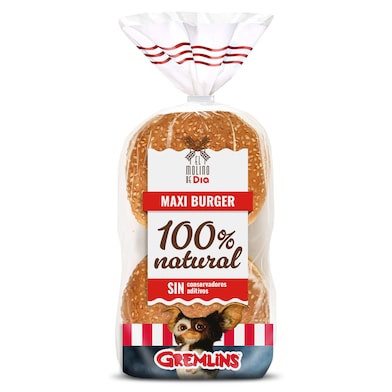 Pan de hamburguesa maxi Gremlins El Molino de Dia 300 g-0