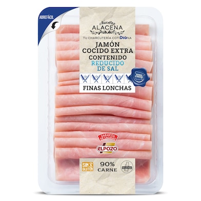 Jamón cocido 90% reducido en sal Dia Nuestra Alacena 200 g-0
