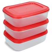 Recipiente de plástico rectangular 1 L Easyseal 3 unidades