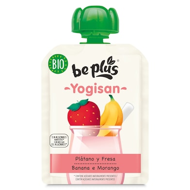 Alimento infantil de fresa y plátano bio Be plus 90 g-0