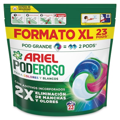 Detergente en cápsulas poderoso Ariel caja 23 lavados-0