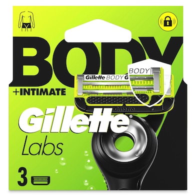 Recambio maquinilla de afeitar body intimate Gillette Labs 3 unidades-0