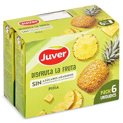 Bebida de zumo piña sin azúcares añadidos Juver Disfruta pack 6 x 200 ml-0 Bebida de zumo piña sin azúcares añadidos Juver Disfruta pack 6 x 200 ml-0