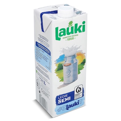 Leche semidesnatada Lauki 1 L-0