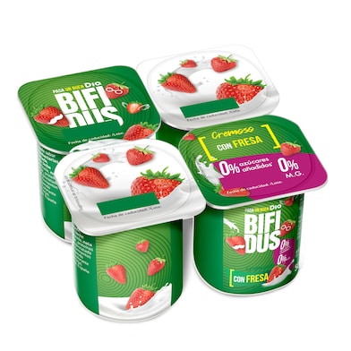 Bífidus con fresa doble 0% Dia 4 x 125 g-0 Bífidus con fresa doble 0% Dia 4 x 125 g-0