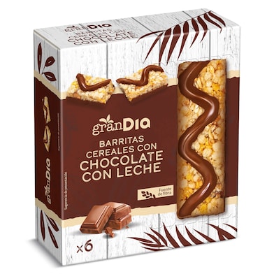 Barritas de cereales con chocolate con leche Gran Dia 150 g-0 Barritas de cereales con chocolate con leche Gran Dia 150 g-0