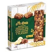 Barritas de cereales plátano y chocolate con leche Gran Dia 150 g