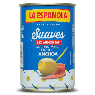Aceitunas rellenas de anchoa suaves La Española 130 g-0 Aceitunas rellenas de anchoa suaves La Española 130 g-0