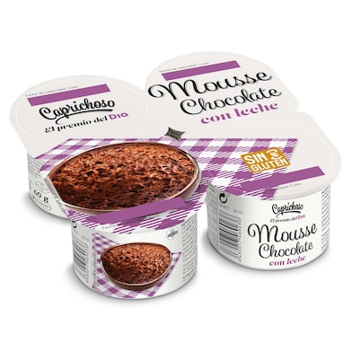 Mousse de chocolate con leche Dia Caprichoso 4 x 60 g-0 Mousse de chocolate con leche Dia Caprichoso 4 x 60 g-0