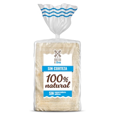 Pan de molde blanco sin corteza El Molino de Dia 450 g-0