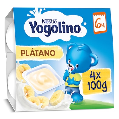Postre lácteo de plátano Nestlé Yogolino 4 x 100 g-0