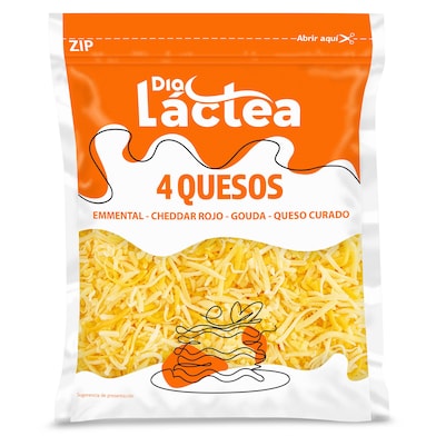 Queso rallado 4 quesos Dia Láctea 200 g-0 Queso rallado 4 quesos Dia Láctea 200 g-0