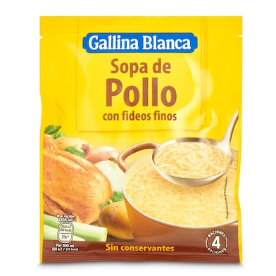 Sopa de pollo con fideos Gallina Blanca 71 g-0 Sopa de pollo con fideos Gallina Blanca 71 g-0