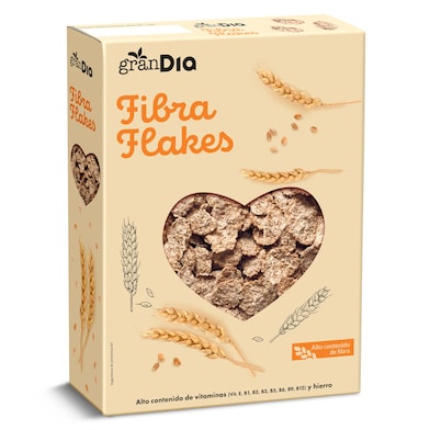 Cereales copos de trigo integral fibre flakes Gran Dia 375 g-0