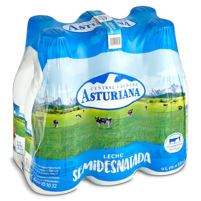 Leche semidesnatada Asturiana pack 6 x 1.5 L-0