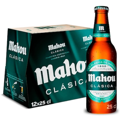 Cerveza clásica Mahou pack 12 x 25 cl-0 Cerveza clásica Mahou pack 12 x 25 cl-0