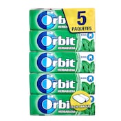 Chicles sabor hierbabuena sin azúcar Orbit 5 unidades