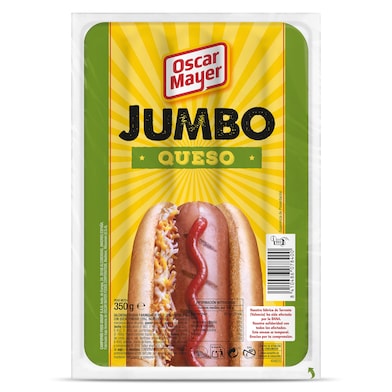 Salchichas cocidas jumbo con queso Oscar Mayer 350 g-0 Salchichas cocidas jumbo con queso Oscar Mayer 350 g-0