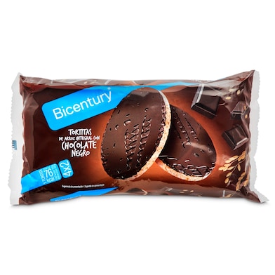 Tortitas de arroz integral con chocolate negro Bicentury 130 g-0 Tortitas de arroz integral con chocolate negro Bicentury 130 g-0