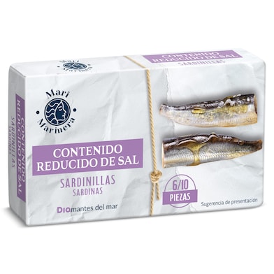 Sardinillas en aceite de oliva reducido en sal Dia Mari Marinera 65 g-0 Sardinillas en aceite de oliva reducido en sal Dia Mari Marinera 65 g-0