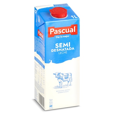 Leche semidesnatada Pascual 1 L-0