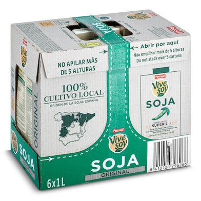 Bebida de soja Pascual Vivesoy pack 6 x 1 L-0