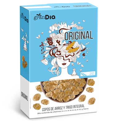 Cereales copos de arroz, trigo integral y cebada Gran Dia 500 g-0