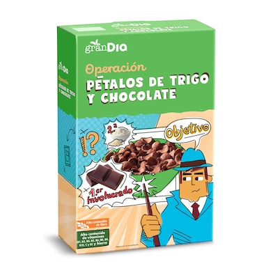 Cereales de pétalos de trigo y chocolate Gran Dia 500 g-0