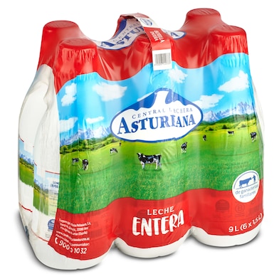 Leche entera Asturiana pack 6 x 1.5 L-0