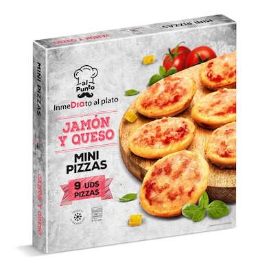 Mini pizzas de jamón y queso Dia Al Punto 270 g-0