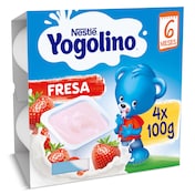 Postre lacteo fresa Nestlé Yogolino 4 x 100 g