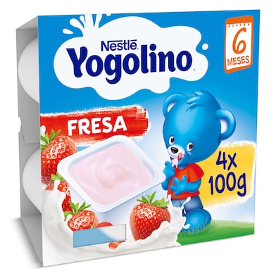 Postre lacteo fresa Nestlé Yogolino 4 x 100 g-0